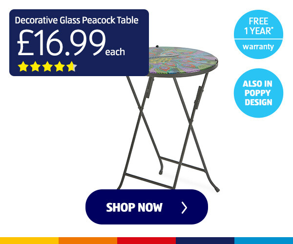 Decorative Glass Peacock Table