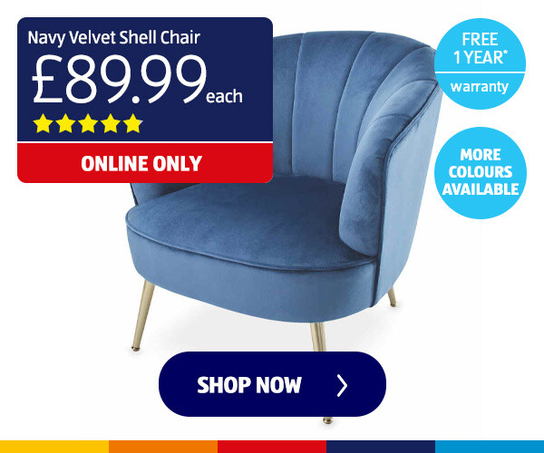 Navy Velvet Shell Chair