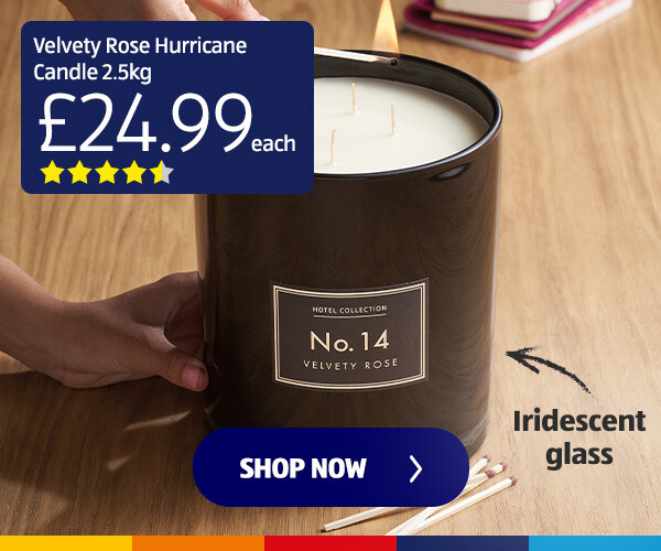 Velvety Rose Hurricane Candle 2.5kg