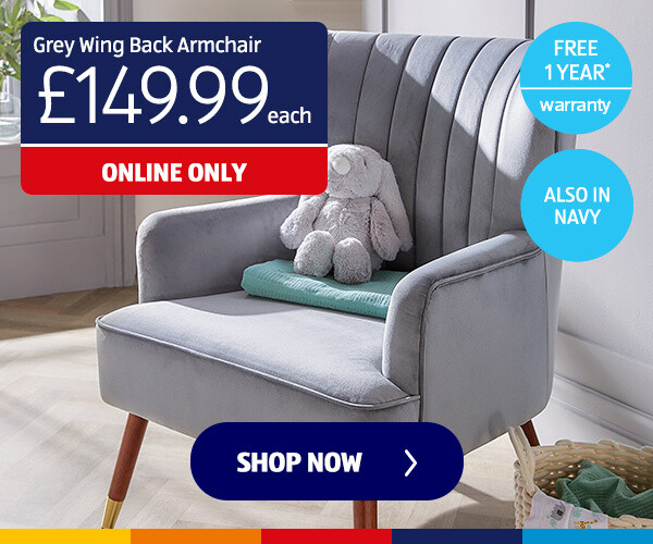 Grey Wing Back Armchair