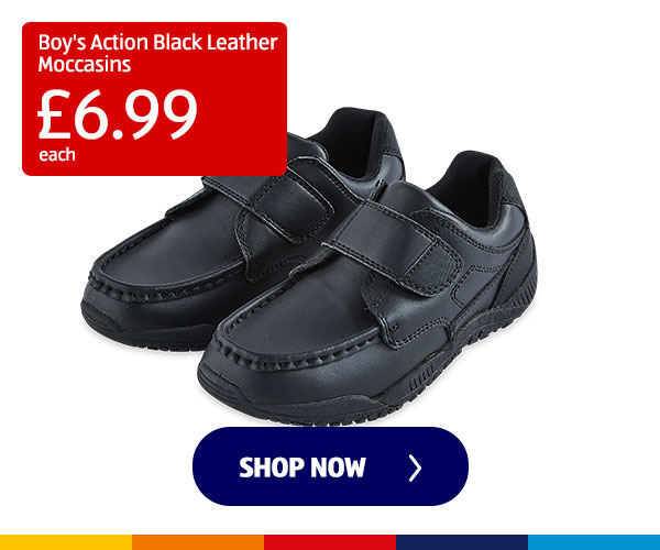 Boy's Action Black Leather Moccasins - Shop Now