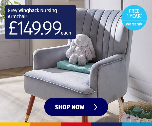 Grey Wingback Nursing Armchair