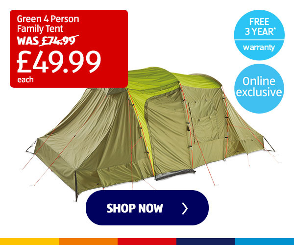 Green 4 Person Family Tent - Shop Now