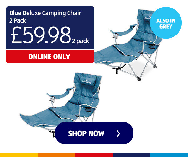 Blue Deluxe Camping Chair 2 Pack