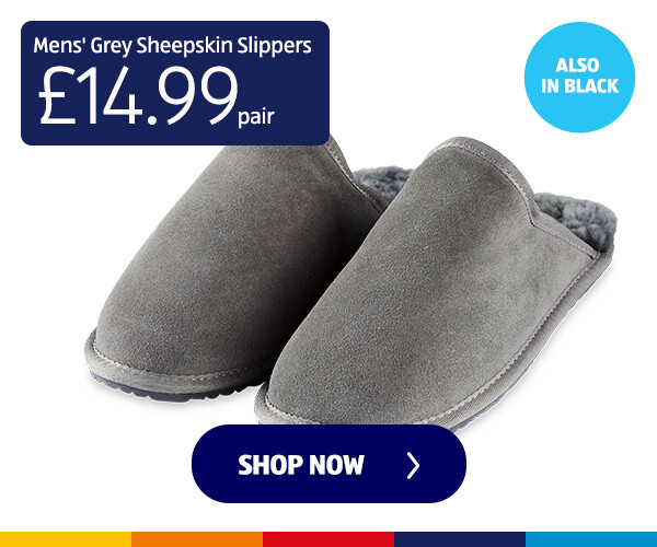 Mens' Grey Sheepskin Slippers