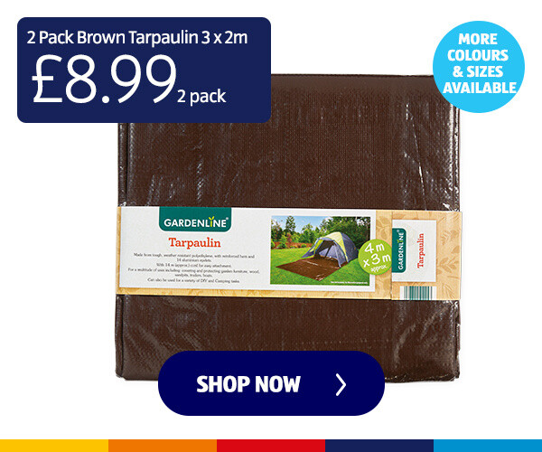 2 Pack Brown Tarpaulin 3 x 2m