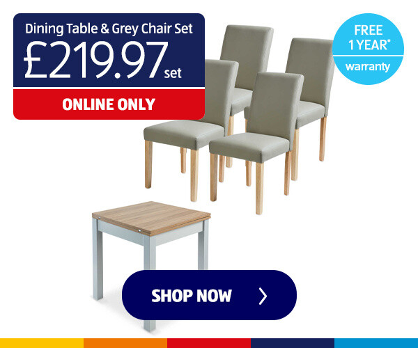 Dining Table & Grey Chair Set