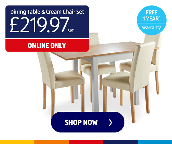 Dining Table & Cream Chair Set