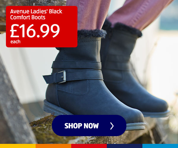 Avenue Ladies' Black Comfort Boots - Shop Now