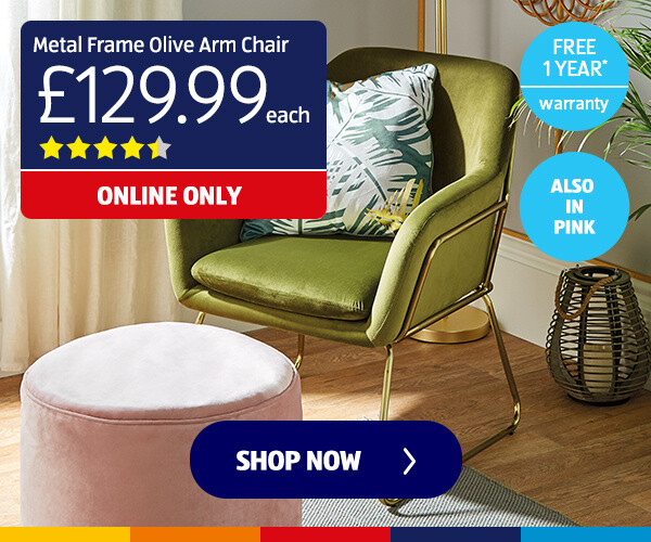 Metal Frame Olive Arm Chair