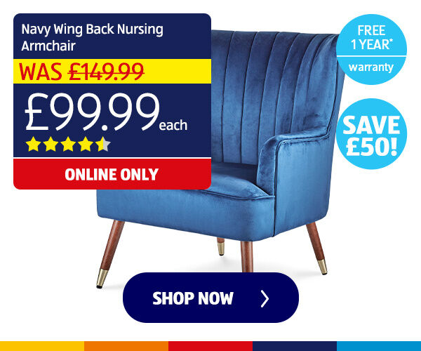 Navy Wing Back Nursing Armchair