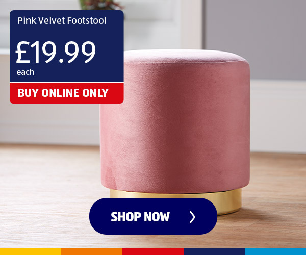 Pink Velvet Footstool - Shop Now