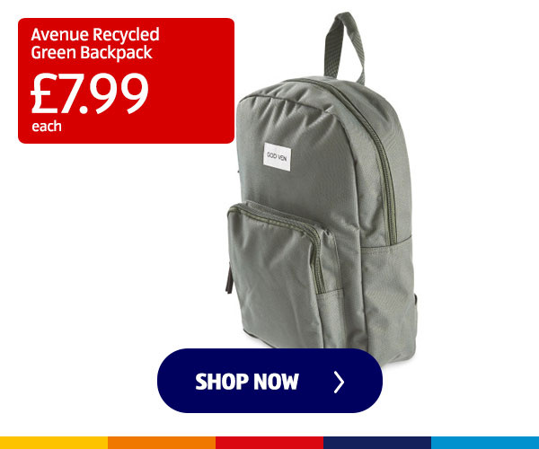 Avenue Recycled Green Backpack - Shop Now 