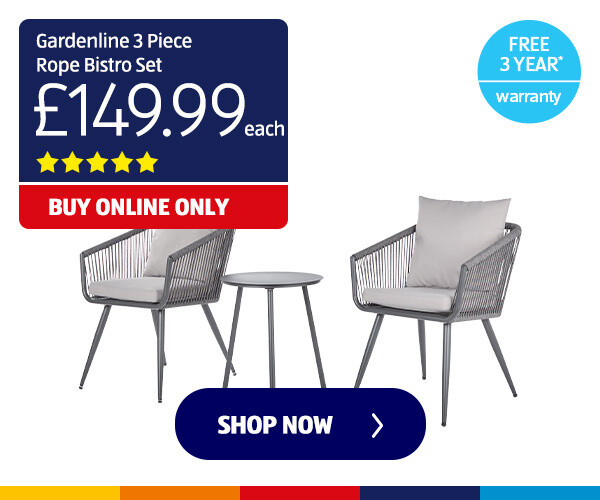 Gardenline 3 Piece Rope Bistro Set - Shop Now