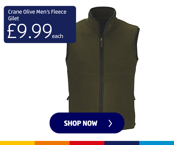 Crane Olive Men's Fleece Gilet - Shop Now