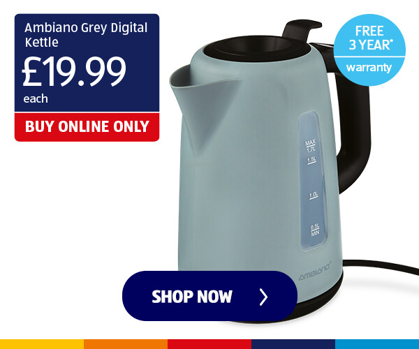 Ambiano White Digital Kettle - Shop Now