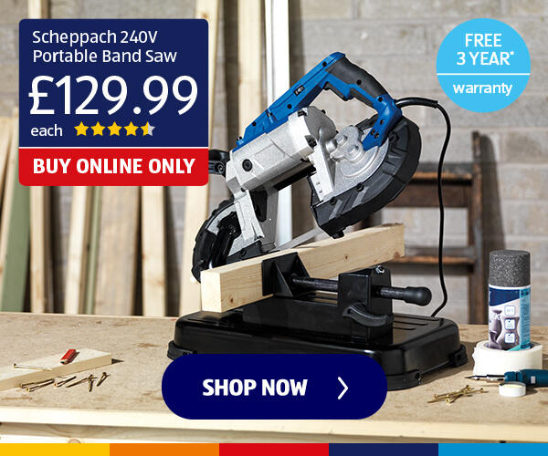 Scheppach 240V Portable Band Saw - Shop Now