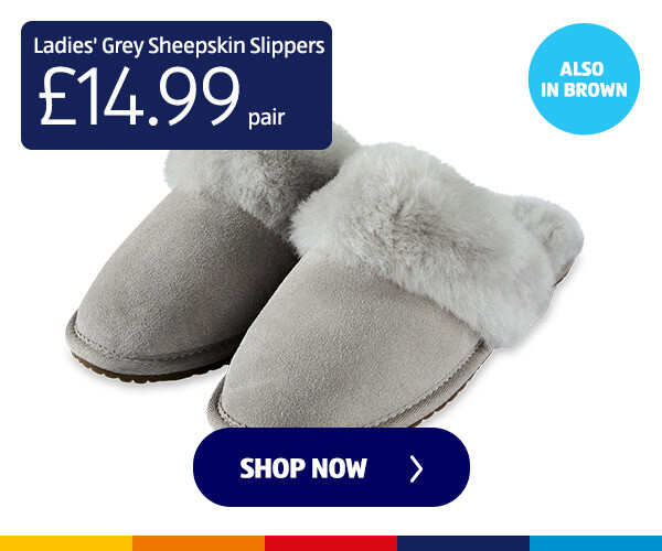 Ladies' Grey Sheepskin Slippers