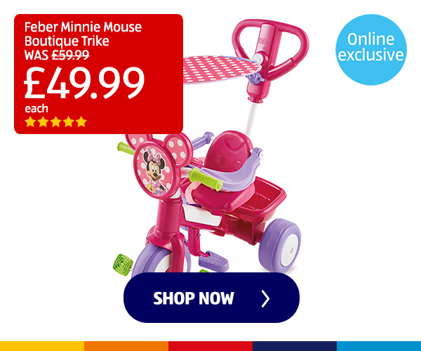 Feber Minnie Mouse Boutique Trike - Shop Now