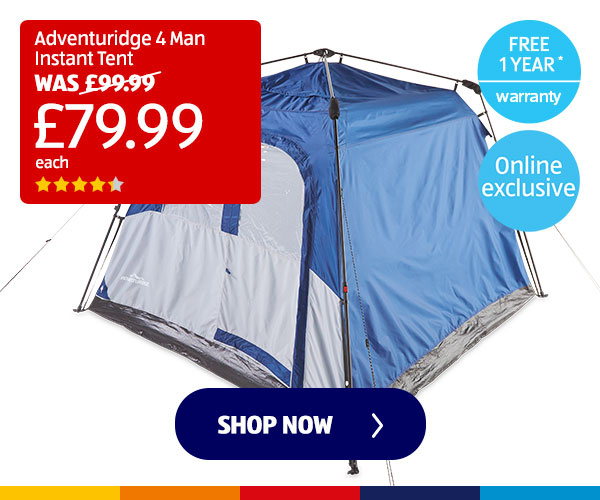 Adventuridge 4 Man Instant Tent - Shop Now