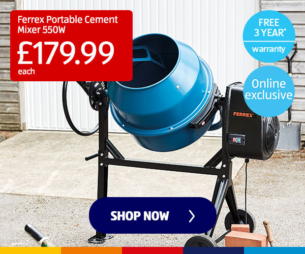 Ferrex Portable Cement Mixer 550W - Shop Now