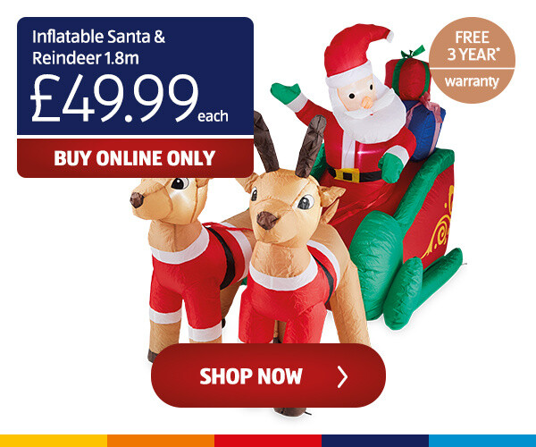 Inflatable Santa & Reindeer 1.8m