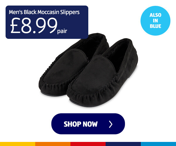 Men's Black Moccasin Slippers