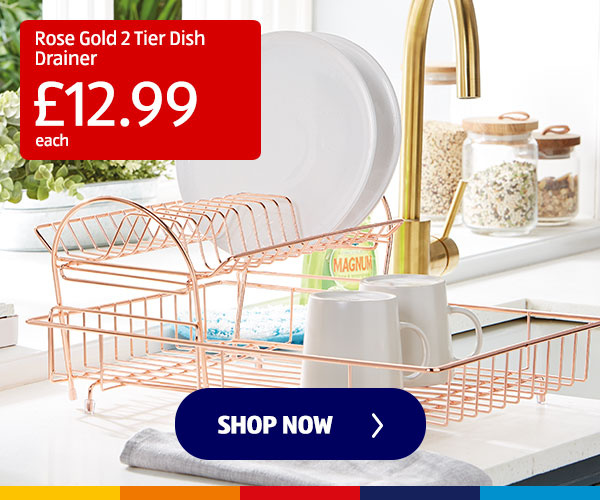 Rose Gold 2 Tier Dish Drainer - Shop Now