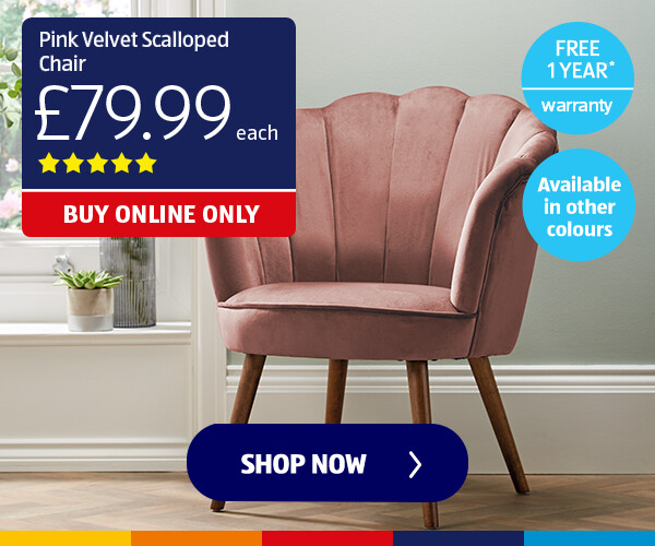 Pink Velvet Scalloped Chair - Shop Now