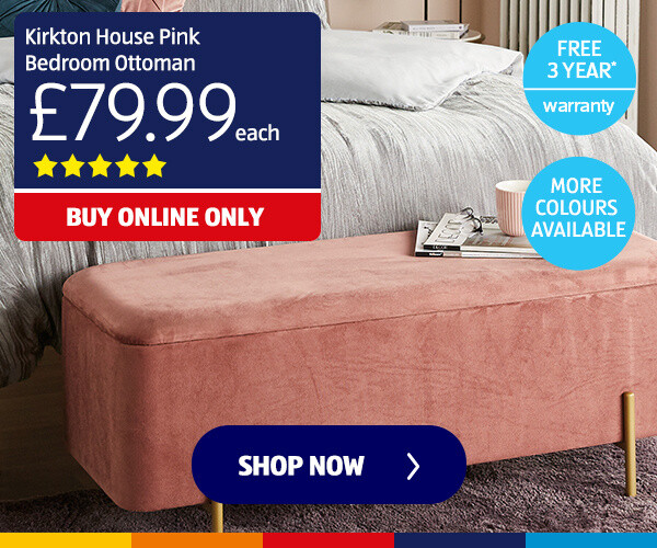 Kirkton House Pink Bedroom Ottoman