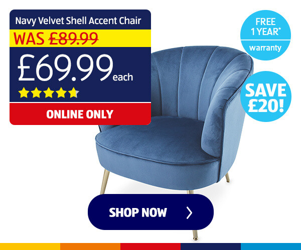 Navy Velvet Shell Accent Chair