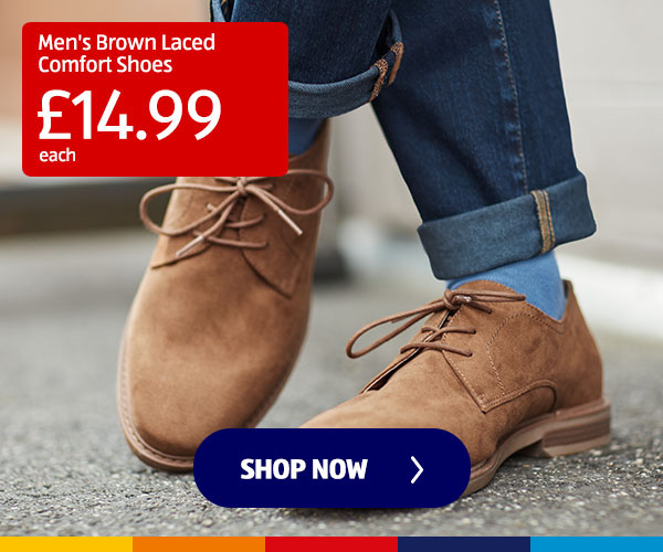 Men's Brown Laced Comfort Shoes - Shop Now 