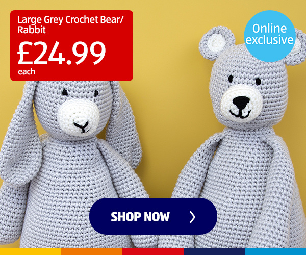 Large Grey Crochet Bear/Rabbit - Shop Now