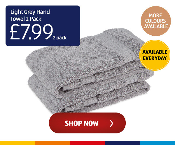 Light Grey Hand Towel 2 Pack