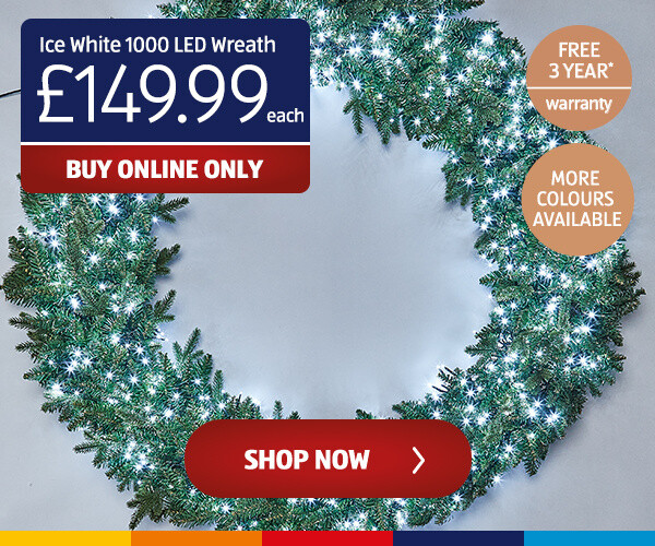 Ice White 1000 LED Wreath