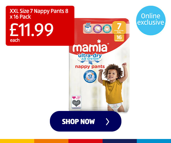 XXL Size 7 Nappy Pants 8 x 16 Pack - Shop Now