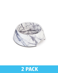 Medium Cream Marble Pet Bowl 2 Pack