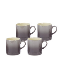 Grey Stoneware Mugs 4 Pack