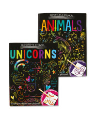 Animals Scratch & Stencil Set 2 Pack