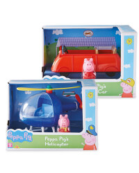 Peppa Pig Car And Helicopter Set