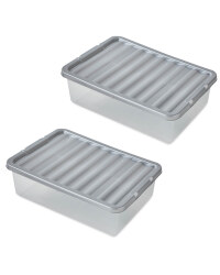 Silver 32L Underbed Storage 2 Pack