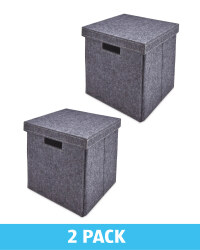 Dark Grey Felt Storage Cube 2 Pack
