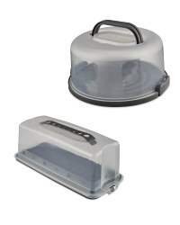 Grey Cake Containers 2 Pack