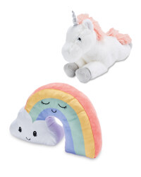 Unicorn & Rainbow Soft Toy Set