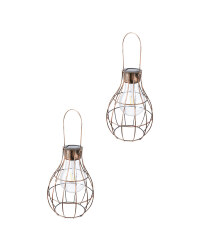 Copper Solar Metal Lantern 2 Pack