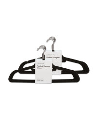 Black Flocked Coat Hangers 20 Pack