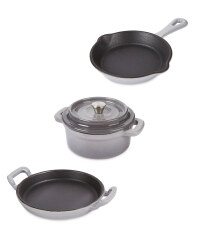 Grey Cast Iron Mini Cookware 3 Pack