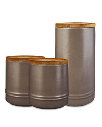 Grey Kitchen Canister Set 3 Pack