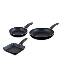 Black Frying Pan 3 Piece Set