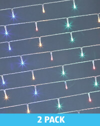 Clear Cable Multi 50 LED Lights 2Pk